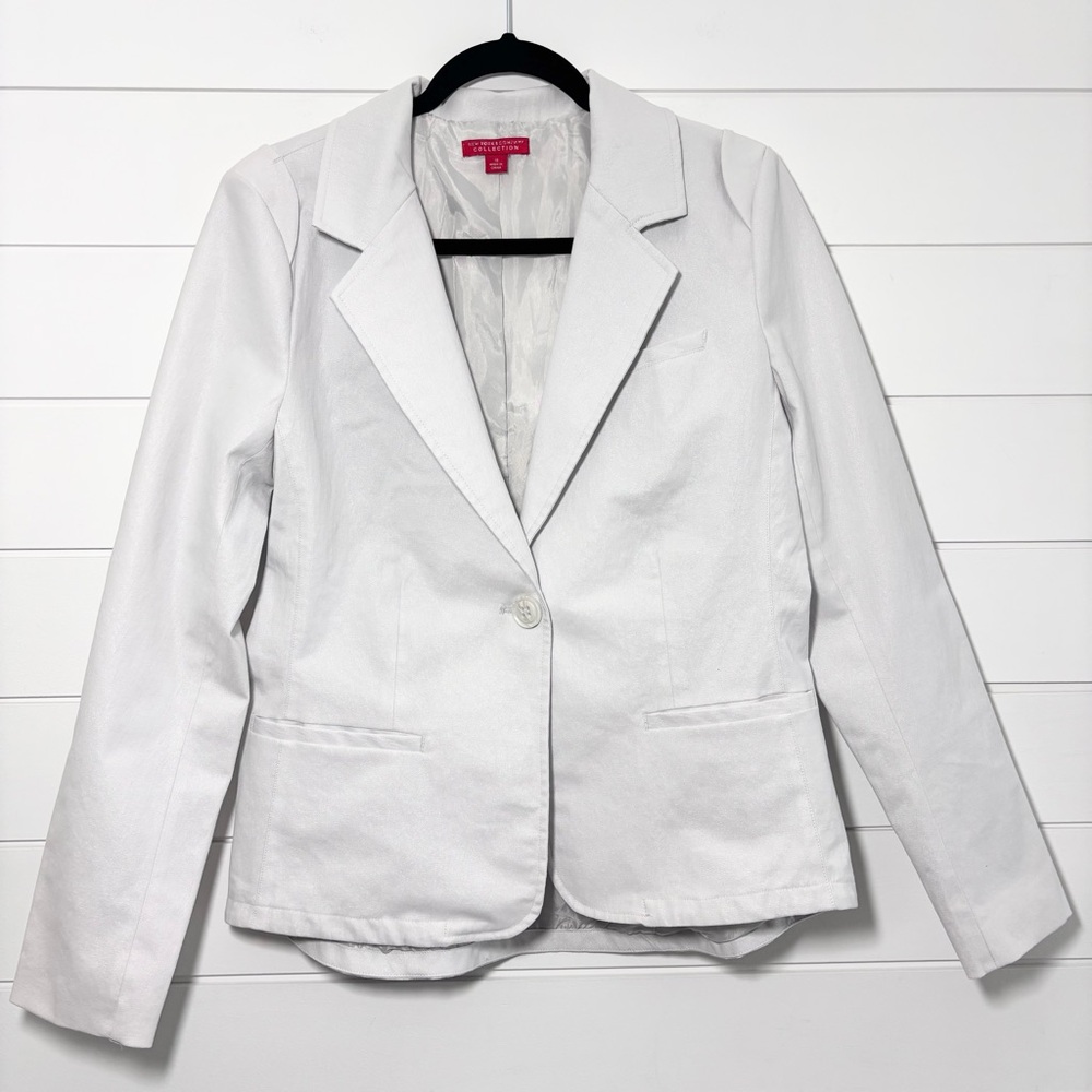 New York& Company White-Light Gray Blazer Size 10